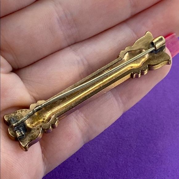 💛 Antique Victorian 9k Front Brooch - Picture 4 of 5